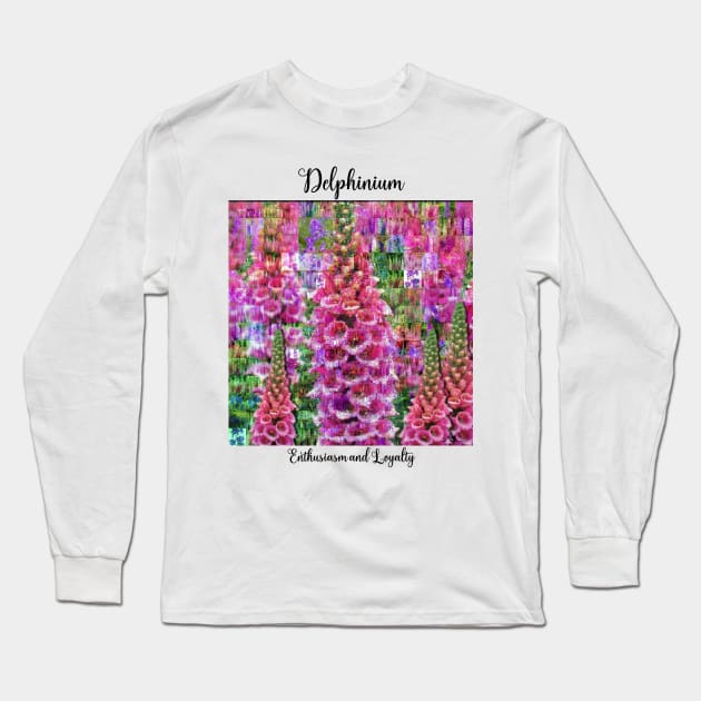 Delphinium birth month flower July Long Sleeve T-Shirt by Symbolsandsigns